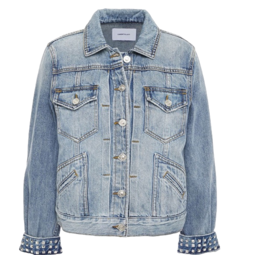 NWT CURRENT/ELLIOTT
studded faded denim jacket